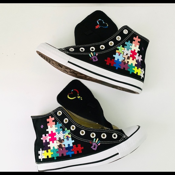 Autism Hi Top Converse Shoe - Picture 2 of 8